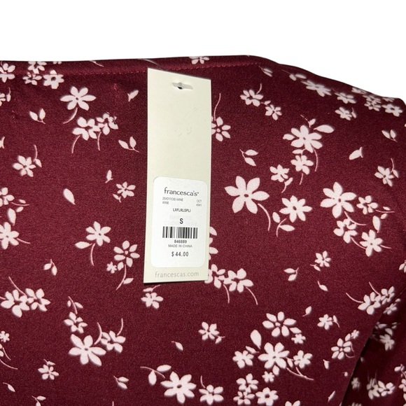 Trixxi country style dress flower dress burgundy size small new with tags - Picture 5 of 10